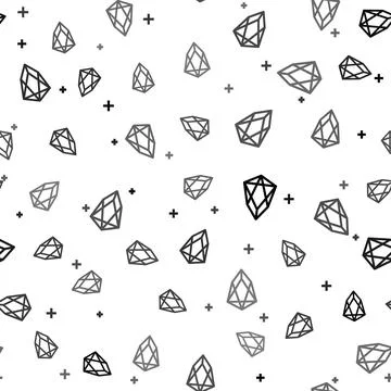 Black Cryptocurrency coin EOS icon isolated seamless pattern on white background Stock Illustration