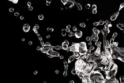 Black crystal liquid splash. Stock Illustration