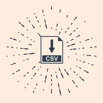 Black CSV file document icon. Download CSV button icon isolated on beige Stock Illustration