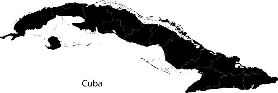 Black cuba map Stock Illustration