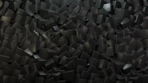 Black cube abstract texture background. 3d rendering Stock Illustration
