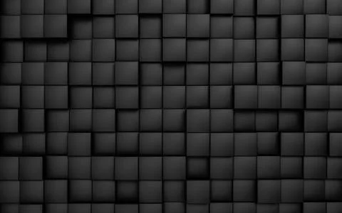 Black cube abstract texture background3d illustration render Stock Illustration