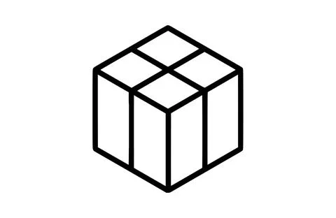 Black Cube icon isolated on white background. Beautiful Cube icon. Stock Illustration