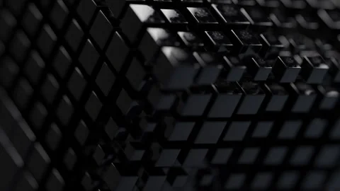 A black cube made of many cubes pulsating Stock Footage 253620660