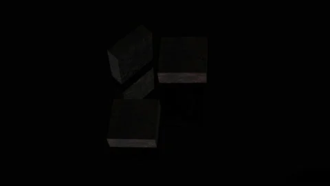 Black cube rotates 3D frames. Isometric movement of the block assembly. Cube par Stock Footage 151250725