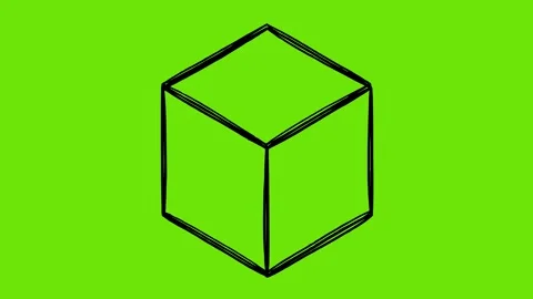 Black cube shape line boil effect animation Stock Footage 341878119