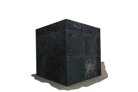 Black cube on a white background. Stock Photos