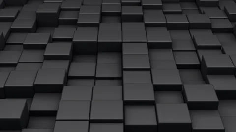 Black Cubes background in a 3D animation Stock Footage 251107680