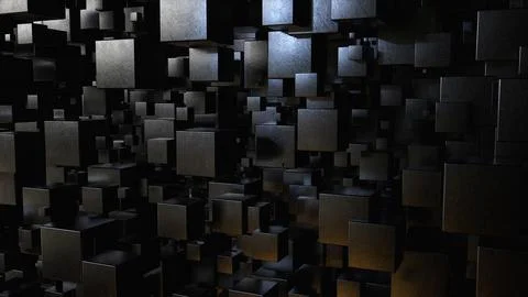 Black cubes with grungy texture イラスト素材