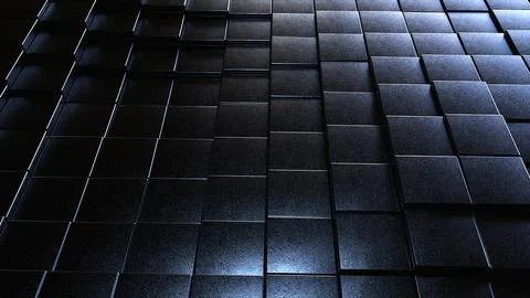 Black cubes with grungy texture Stockillustratie