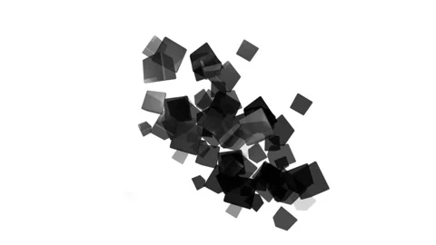 Black Cubes moving Rhythmized Rhythmic 4 BARS 120 BPM white Background 库存影片 201398124