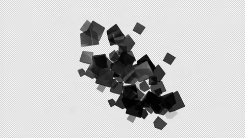 Black Cubes moving Rhythmized Rhythmic 4 BARS transparent 库存影片 201398135