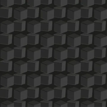 Black Cubes Pattern on Black Background Illustrazione stock