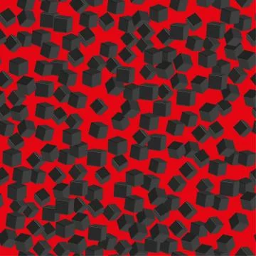 Black Cubes Seamless Pattern, 3D Illustration Stock Illustration