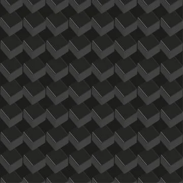 Black Cubes Seamless Pattern on Black Background Stock Illustration