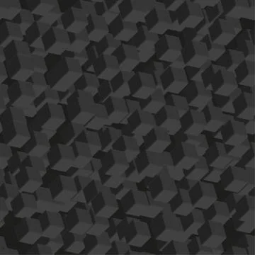 Black Cubes Seamless Pattern on Black Background Stock Illustration