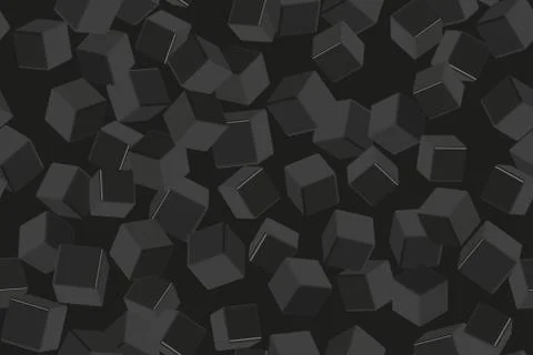 Black Cubes Seamless Pattern on Black Background Stock-Illustration