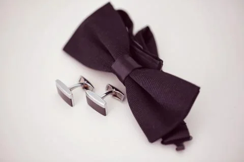Black cuff links Stock Photos