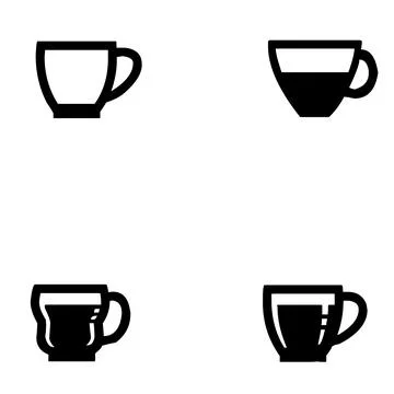 Black cup icons in coffee vector abstract design Stock Illustration