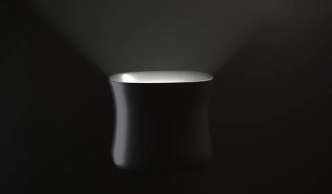 Black cup with light inside 3d illustration Stock Illustration