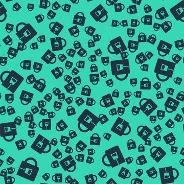 Black Cup of tea icon isolated seamless pattern on green background.  Vector Stockillustratie