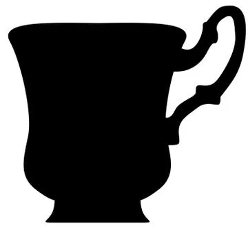 Black cup of tea or coffee on white Stock Illustration