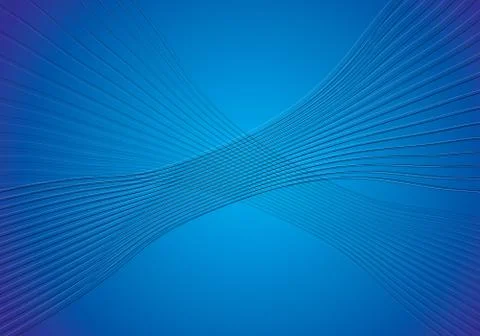 Black curled lines on blue gradient Stock Illustration