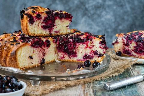 Black currant cake Stock Photos