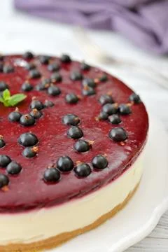 Black currant cheesecake Stock Photos