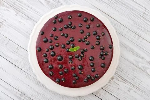 Black currant cheesecake Stock Photos