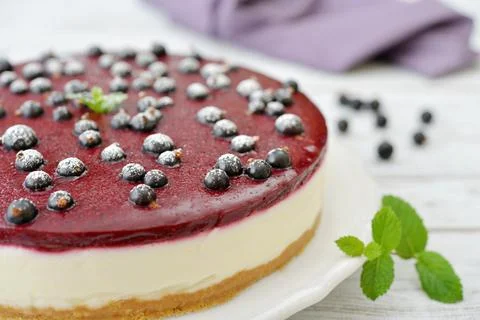 Black currant cheesecake Stock Photos