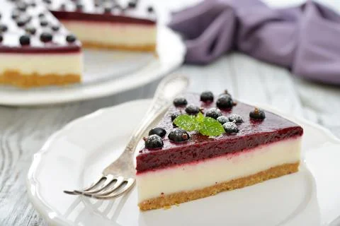 Black currant cheesecake Stock Photos