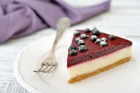 Black currant cheesecake Stock Photos
