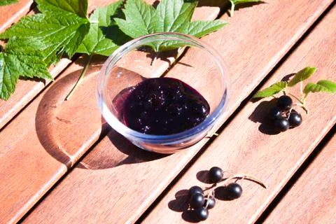 Black currant jam Stock Photos
