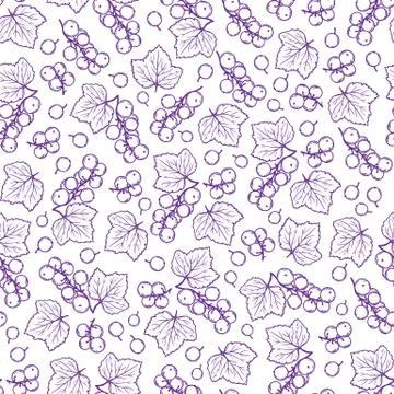 BLACK CURRANT PURPLE Seamless Pattern Vector Illustration 스톡 일러스트