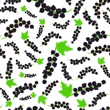 Black Currents Background Painted Pattern Stock Illustration