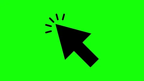 Black cursor clicking animation on green screen background Video stock 316748712