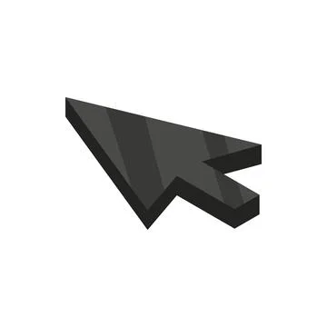 Black cursor icon, isometric 3d style Stock Illustration