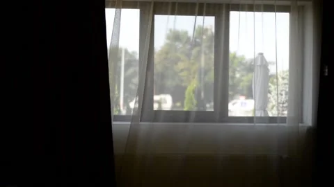 Black curtain Stock Footage 159132319