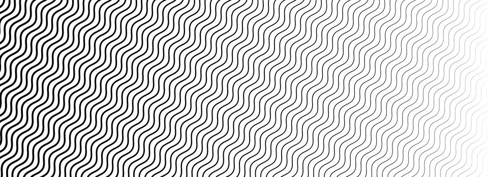 Black curve texture gradient. Wave line pattern wallpaper. Fading wavy linear Stock Illustration