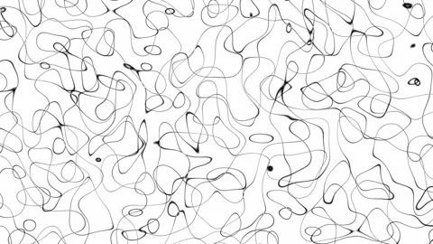 Black Curved Line Pattern on White Background Seamless Loop Stock Footage 344914151