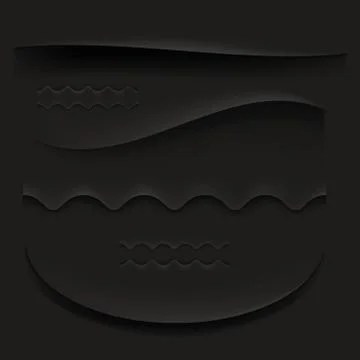Black curved paper shadow vector illustration Stock Illustration