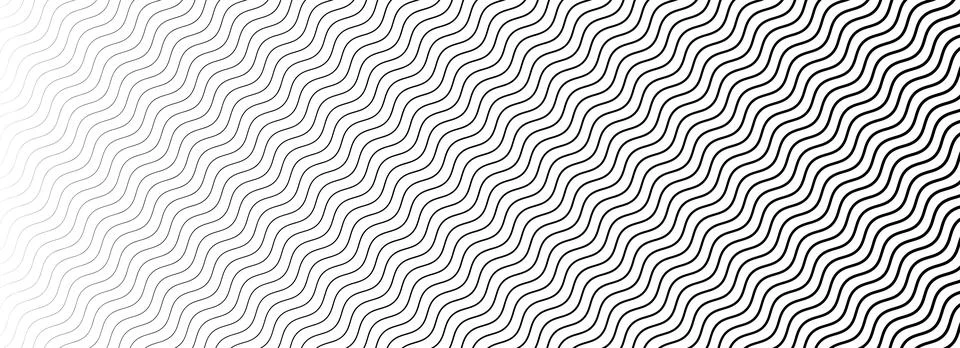 Black curved stripe texture gradient. Wave line pattern wallpaper. Fading wavy Stock Illustration