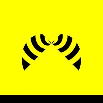 Black curves on yellow Stock Illustration