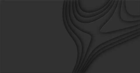 Black cutted abstract background pattern of lines and waves Stock Illustration