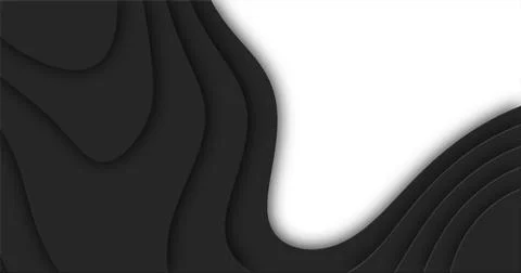 Black cutted abstract background pattern of lines and waves 스톡 일러스트