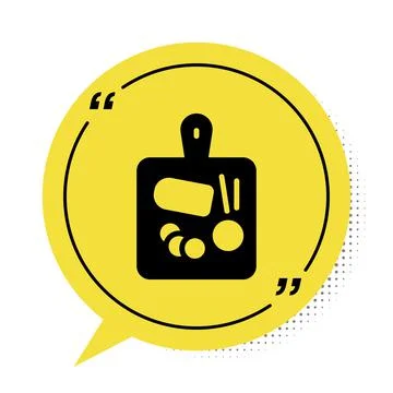 Black Cutting board icon isolated on white background. Chopping Board symbol Stock Illustration