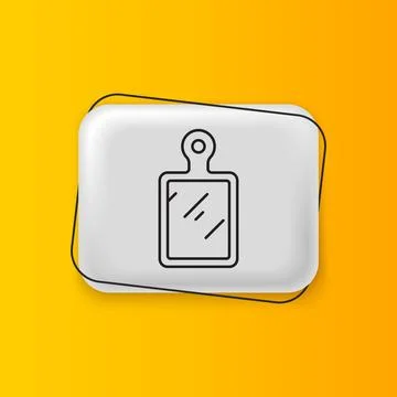 Black Cutting board icon isolated on yellow background. Chopping Board symb.. Stock Illustration
