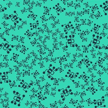 Black Cyber security icon isolated seamless pattern on green background. Closed イラスト素材