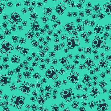 Black Cyber security icon isolated seamless pattern on green background. Clos 库存插图